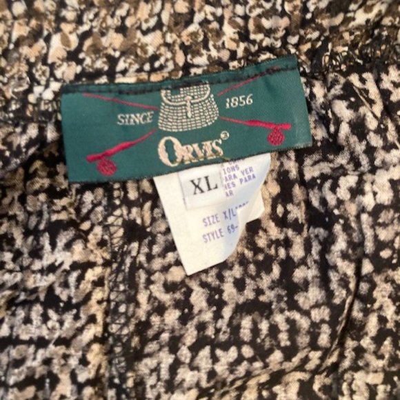 Orvis Long Patterned Skirt with Buttons - Picture 3 of 3
